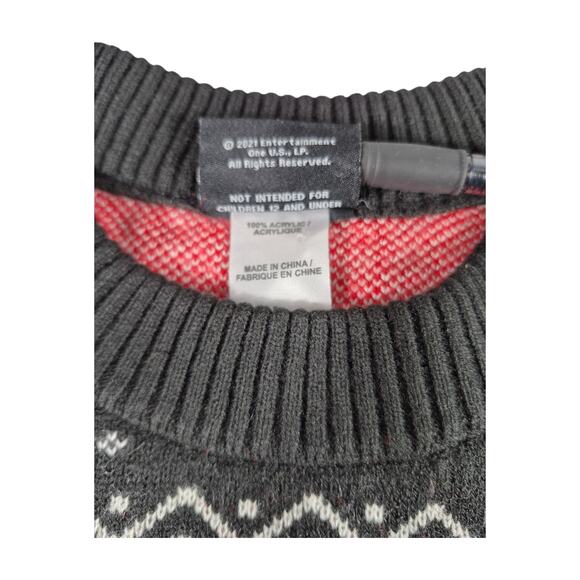 Death Row Records Black White Red Santa in Electric Chair Pull on Sweater L - Picture 5 of 5